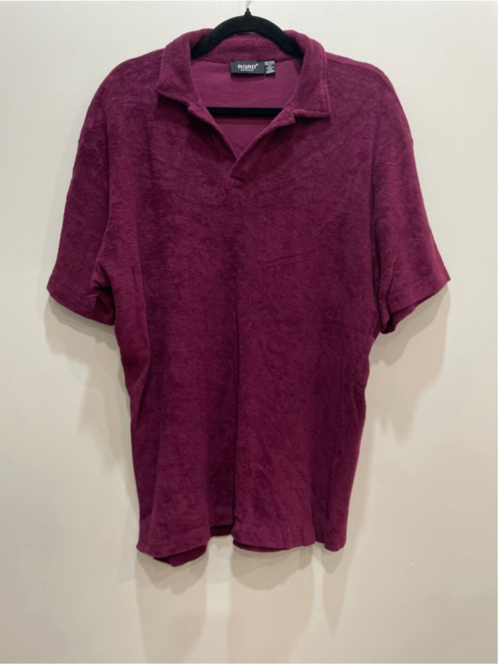 RQRD Maroon Terry Cloth Polo M Casual Going Out Preppy